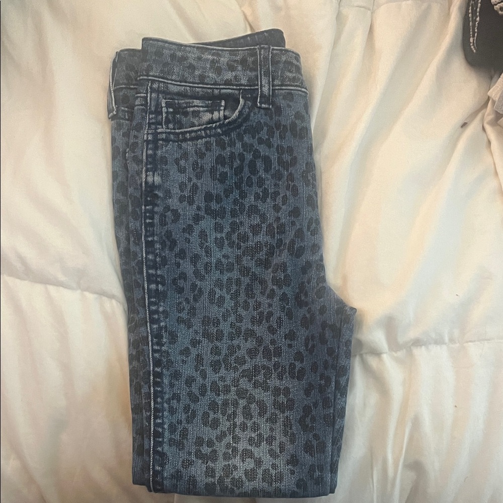 GAP Leopard Print Skinny Jeans - Dark Blue